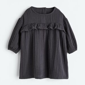 H&M muslin charcoal gray 100% cotton dress